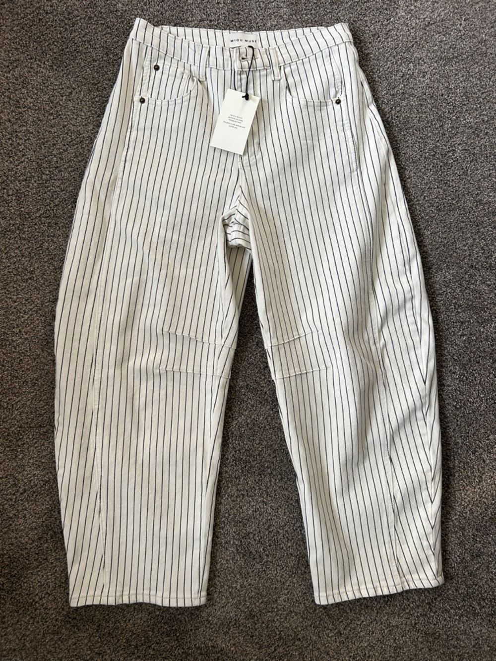 Striped Barrel Leg NEW miou muse Women’s Jeans